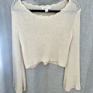 White Croped Sweater
